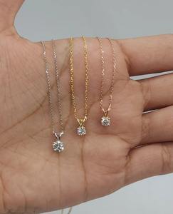 Collier solitaire moissanite collier en diamant de laboratoire pendentif bijoux personnalisés cadeau parfait pour elle - Product Image 2