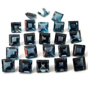 NATURAL London Blue Topaz Square CUT 8mm faceted-Loose ลอนดอนบลูโทปาซสแควร์ - Product Image 1