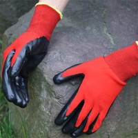 Gants de travail de jardin personnalisés NMsafety, gants de sécurité en nitrile lisse, imperméables à l'huile, fabriqués en nylon polyester durable