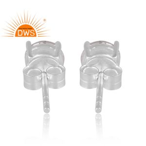 ต่างหูเม็ดเดี่ยวอัญมณีสังเคราะห์จากเงินแท้แบบปรับแต่งได้สำหรับผู้หญิงของขวัญล่าสุดสำหรับผู้หญิง - Product Image 4