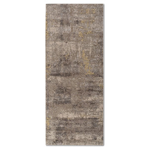 Alfombra Uvenuti de Lana y Seda de Bambú Tejida a Mano, Color Marfil, LRB-1545, Rectangular, Abstracta, para Dormitorio, Hecha a Mano con Técnicas de Viscosa - Product Image 1