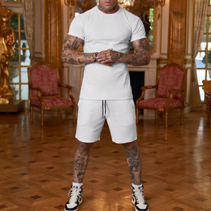 Conjunto de moda de verano para hombre transpirable 100% algodón corto y camiseta gran oferta OEM ropa de trabajo impresa de talla grande chándal - Product Image 2