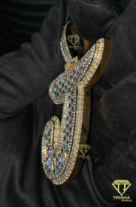 Pendentif en argent sterling 925 Hip Hop pour hommes avec pendentif rond et baguette VVS Lab Grown Diamonds VVS Clarity - Product Image 2