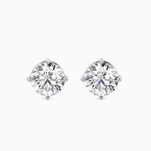 Boucles d'oreilles clous en diamant de laboratoire rond de 4,00 CTW, certifiées IGI, or massif 14 carats, solitaire classique, fermoir à vis pour femmes - Product Image 5