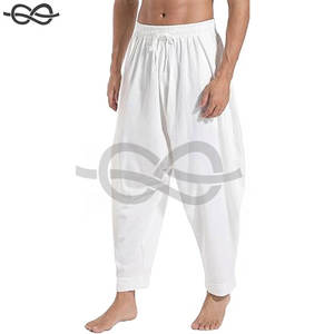 Pantalones bombachos para hombre, pantalones holgados con cintura elástica y cordón Hakama Hippie, ropa de playa cómoda de moda informal Bohemia - Product Image 2