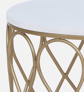 High Quality Modern <b>round</b> Side <b>Table</b> with <b>White</b> Marble Top Metal Accent Center <b>Table</b> for Living Room Home Furniture - Product Image 3