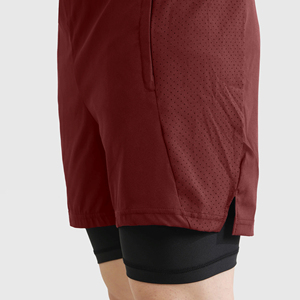 2025 Summer Double <b>Layer</b> Men's Sports Shorts Custom Gym Shorts for Yoga & Running Loose Casual Comfort Solid Pattern Wholesale - Product Image 5