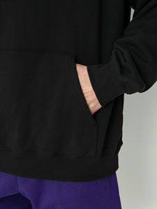 Sweat à capuche pull noir pour hommes de haute qualité respirant et séchage rapide Logo brodé motif personnalisé Techniques de bouffée prix de gros - Product Image 3