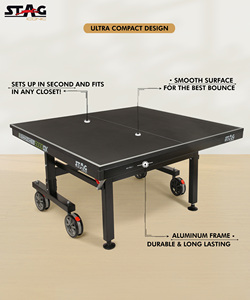 Table de tennis de table pliable en bois Stag Iconic 5000DX avec rebond de balle authentique, durable et écologique pour une utilisation en intérieur - Product Image 6