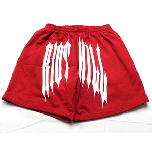 Custom Puff Print Logo Sweat <b>Shorts</b> Mid <b>Waist</b> Quick Dry Breathable Cotton Fleece High Street Raw Hem Eco-Friendly Fleece Pockets - Product Image 1