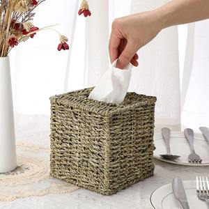 El precio más bajo, soporte de pañuelos de algas marinas sostenibles, accesorios de cocina, servilleteros de rafia hechos a mano - Product Image 1