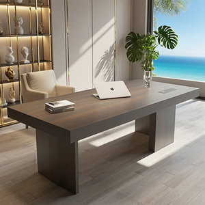 Bureau de direction moderne de style italien en forme de L en bois d'ingénierie chêne fumé pour chambre et bureau - Product Image 1