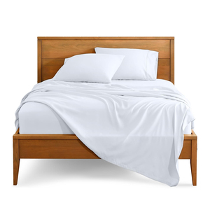 ชุดปลอกผ้านวมผ้าฝ้ายลายทางสีขาวผ้าปูที่นอนขนาดคิงไซส์สองชั้นสำหรับใช้ในบ้าน - Product Image 1