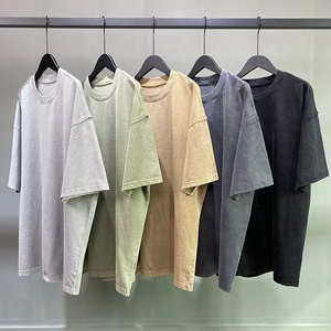 <b>Acid</b> Wash Men <b>Drop</b> Shoulder T-shirt Breathable Oversized Hot Sale <b>Drop</b> Shoulder T-shirt - Product Image 1