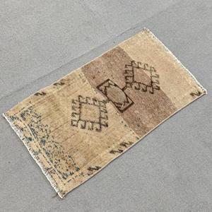 1.4x2.4 ft Rug, Turkish Vintage Rug, <b>Brown</b> <b>Wool</b> Rug - Product Image 2