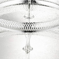 Vente chaude de serveur de piédestal de gâteau à deux niveaux de style contemporain riser de vitrine de dessert personnalisé au prix de gros