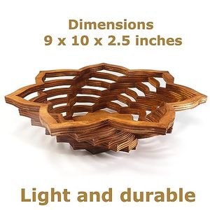 Tazón para servir frutas de madera de diseño atractivo de latón AK en Color Natural tazón hecho a mano para adornos de vajilla/artículos de hotel - Product Image 4