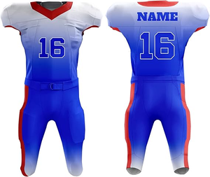 Ensemble d'uniformes de football américain d'hiver personnalisés en jersey court et pantalon en mesh cousu, tailles plus, service OEM pour entraînement d'équipe - Product Image 5