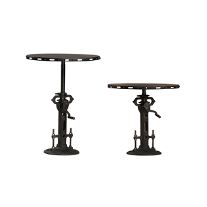 Cổ Điển Công Nghiệp Mộc Mạc Antique Cafe Crank Bảng Vòng Bền Đúc Sắt Crank Bàn Cà Phê Nhà Sản Xuất Xuất Khẩu - Product Image 5