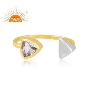 Latest Handmade Design 18K Gold Plated Natural Crystal <b>Quartz</b> Gemstone Adjustable <b>Ring</b> Demi Fine Jewelry Manufacturer - Product Image 2