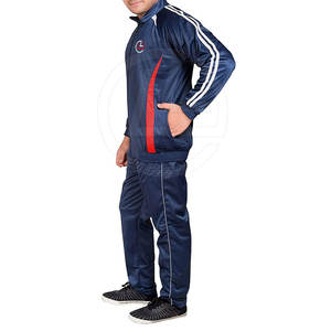 Ensemble de survêtement en polyester pour homme avec veste à fermeture éclair et pantalon de jogging pour l'entraînement Survêtement en polyester deux pièces pour la course à pied pour homme - Product Image 5