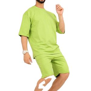 Tenues d'été décontractées personnalisées de haute qualité pour hommes ensemble de deux pièces de t-shirt à motif imprimé respirant et ensemble court - Product Image 5