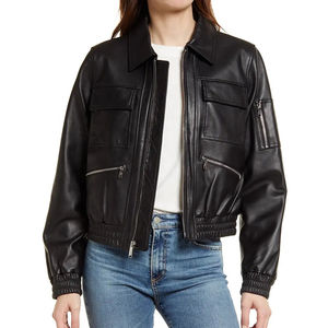Nueva chaqueta de cuero de moda para mujer, prendas de vestir exteriores de invierno para mujer, chaquetas de cuero para mujer, venta al por mayor, chaqueta de cuero personalizada para mujer - Product Image 1