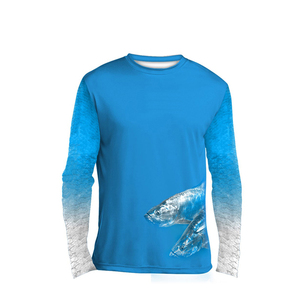 Hot Selling Custom Men's Polyester Fishing Wear Quick Dry <b>Moisture</b> <b>Wicking</b> UV Protection <b>Shirt</b> Breathable and Printed Design - Product Image 4