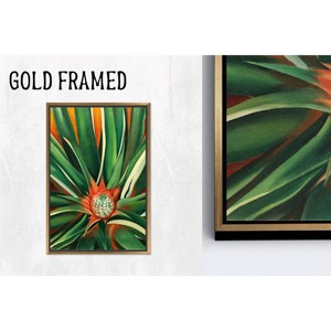 งานศิลปะบนผ้าใบพิมพ์ลาย: ภาพศิลปะติดผนังลายดอกสับปะรดสีสันสดใส,1P Goldframedcanvas - Product Image 1