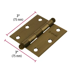 Ottone antico 3 'quadrato HERMEX mobili cerniere scatola di 20 teste rotonde a molla cerniere per porta in legno per alluminio