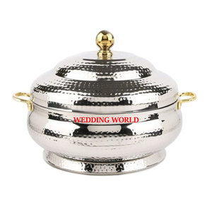 Marmite élégante en métal poli brillant Qualité supérieure Casserole faite à la main Fantaisie Vente en gros Nouveau chauffe-plats en métal - Product Image 1