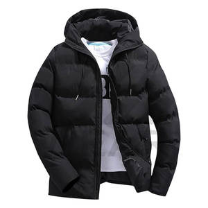 Veste tissée enduite imperméable chaude d'hiver pour homme 2025, avec col montant, fermeture éclair, cordon de serrage, poches et doublure en polaire rembourrée de coton - Product Image 1