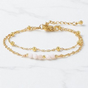 Double Layer Pink Opal Gemstone Beads <b>Bracelet</b> - 925 <b>Silver</b> <b>Bracelet</b> Jewelry - <b>Women</b> <b>Bracelet</b> Wholesale - Product Image 1