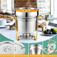 Matériel hôtelier de luxe pour restaurants : Réchaud à soupe en acier inoxydable chauffant pour alcool, chauffe-plats, ensemble de buffet, pot à soupe isotherme