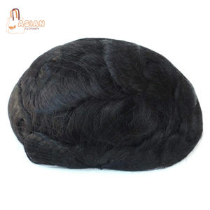 Peluca de Cabello Remy Brasileño al por Mayor para Hombre, Base de Seda, Cierre de Tupé, Estilo Ondulado/Recto Natural de 38mm, Densidad 130%/150% - Product Image 1