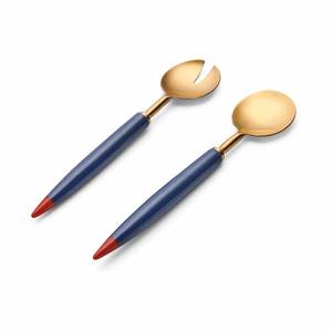 Royal Trozzo Mango Chapado en oro rosa Juegos para servir ensaladas Vajilla Acabado brillante Servidor de ensaladas Mesa barata - Product Image 3