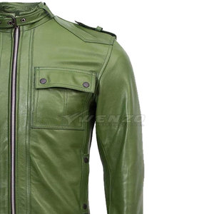 Veste d'hiver en cuir de vache pour homme, coupe ajustée, couleur unie, respirante et coupe-vent, fabriquée au Pakistan - Product Image 5