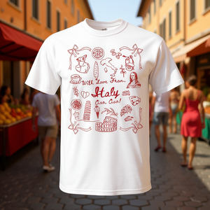 T-shirt Ciao Italia Tomato Girl Summer per addio al nubilato italiano, per uso promozionale - Product Image 2