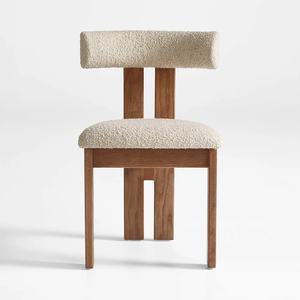 Chaise de salle à manger moderne de luxe en frêne avec revêtement en tissu de style scandinave pour l'école, la salle de sport ou l'appartement - Product Image 1