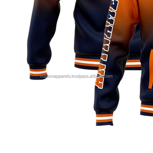 เสื้อแจ็กเก็ตขนสัตว์สำหรับผู้ชายปกคอตั้งปักโลโก้ด้านหน้าสำหรับตกแต่ง - Product Image 5