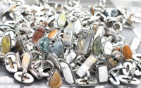 Cincin Perak Sterling Berbentuk Bunga dengan Kristal Rhinestone Desainer Vintage Buatan Tangan untuk Wanita/Anak Perempuan, Hadiah Pernikahan/Pertunangan, Ukuran AS