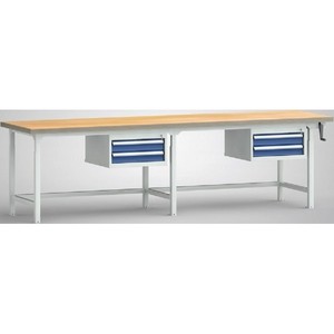 Hydraulic Workbench Profiwerkbank 3000x800x750-1050 mm LxWxH with 2x 2 Drawers WPHL35-30M45-E3D04 /G - Product Image 2