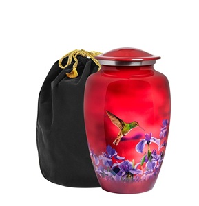 Urnes pour cendres humaines Urnes funéraires décoratives pour femmes adultes et hommes Urne de taille personnalisée Rouge - Product Image 1