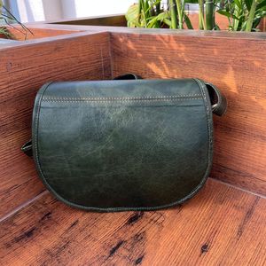 Bolsos bandolera de moda Vintage para mujer, personalizados, de gran capacidad, 2024, bolso de cuero de vaca de grano completo, forro de algodón, cierre de botón cruzado - Product Image 3