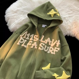 เสื้อฮู้ดผู้ชายซิปเต็มตัวพิมพ์ลาย3D พัฟแบบกำหนดเองเสื้อถักไซส์ใหญ่พิเศษมีฮู้ดแบบไม่มีเชือก - Product Image 5