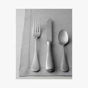 Inexpensive Flatware Set <b>Gold</b> Black Full Hammered Design Handle Royal Cutlery Design Utensil Flatware Set - Product Image 2