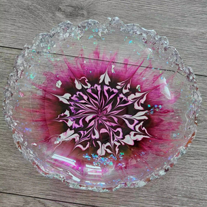 Ensemble de bols et plateaux à fruits en polyrésine marbrée, design bohème de luxe, motif tourbillon, écologique, pour mariages et fêtes en Inde - Product Image 1