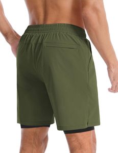 Short Oxford athlétique personnalisé doublure de compression poche pour téléphone style sportif entraînement sport fitness gym course 100% polyester - Product Image 3