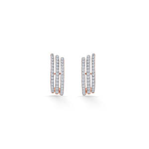 ต่างหูมุกโรสโกลด์สำหรับผู้หญิง-ชุดต่างหูแบบห่วงและแบบกอดหูทอง 14k - Product Image 3