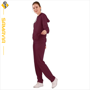 SAMAVIA Survêtement de printemps solide à capuche grande taille pour femme, doux et extensible pour les sports et les loisirs - Product Image 6
